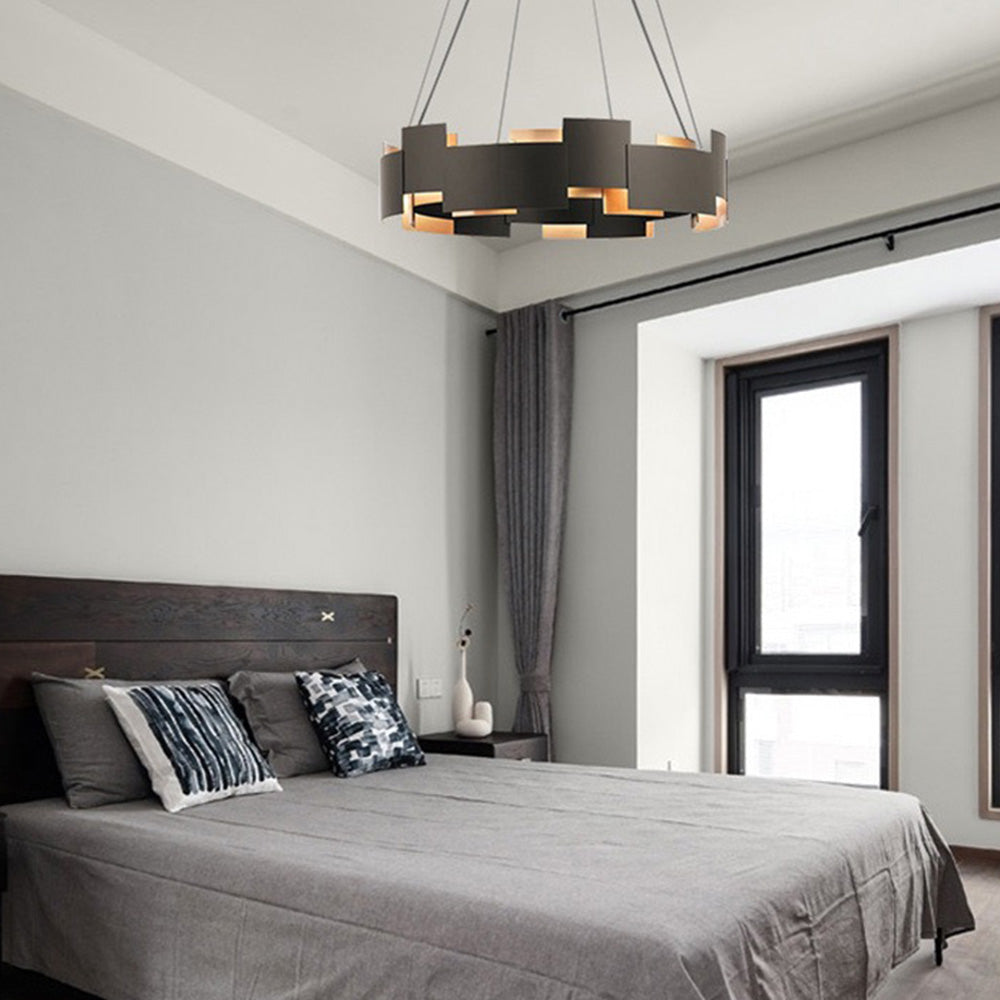 Warm Glow Black Modern Pendant Ring Lamp
