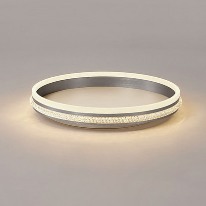 Silver Metal Round Contemporary Flush Mount Ceiling Light