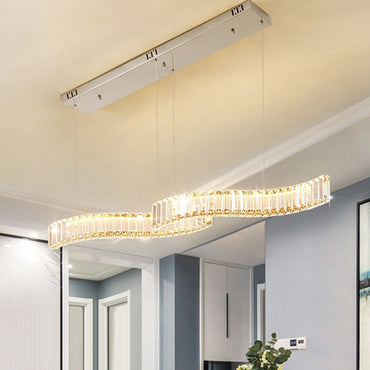Gold And Silver Crystal Wave Pendant Light