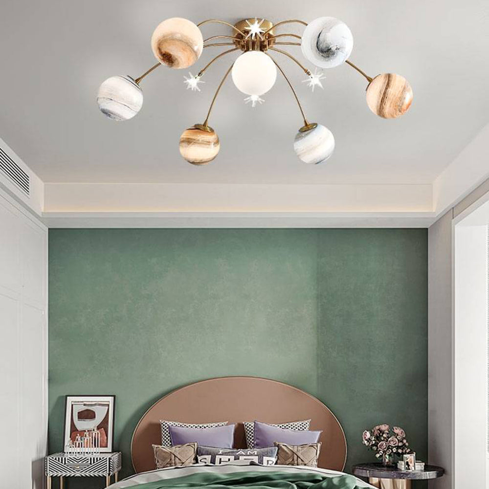 Modern Flush Mount Ceiling Light For Living Room Luma Orbit