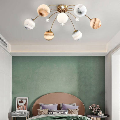Modern Flush Mount Ceiling Light For Living Room Luma Orbit