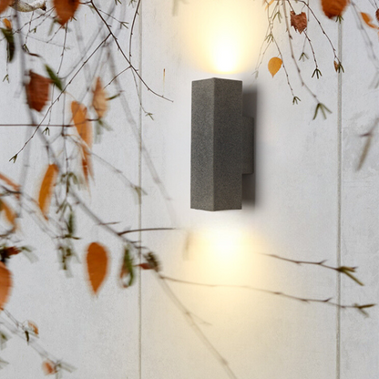 White Finish Minimalist Square Outdoor Wall Light Cement