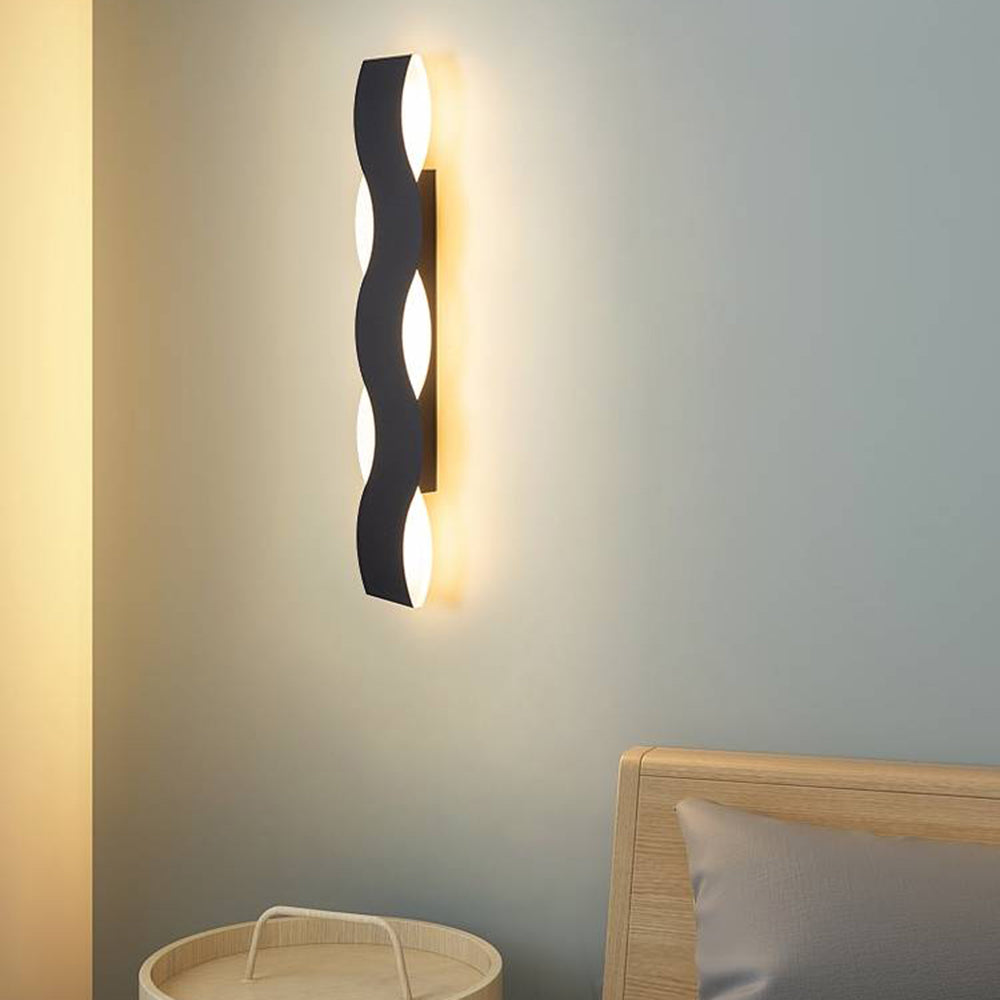 Living Room Modern Wave Black And White Wall Light