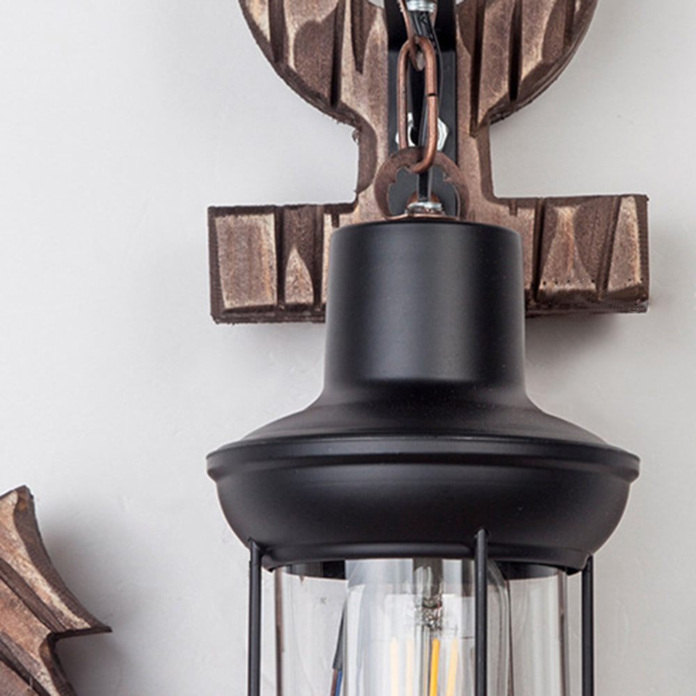 Wood And Metal Wall Sconce Heritage Lantern