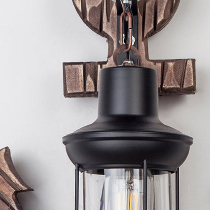 Wood And Metal Wall Sconce Heritage Lantern