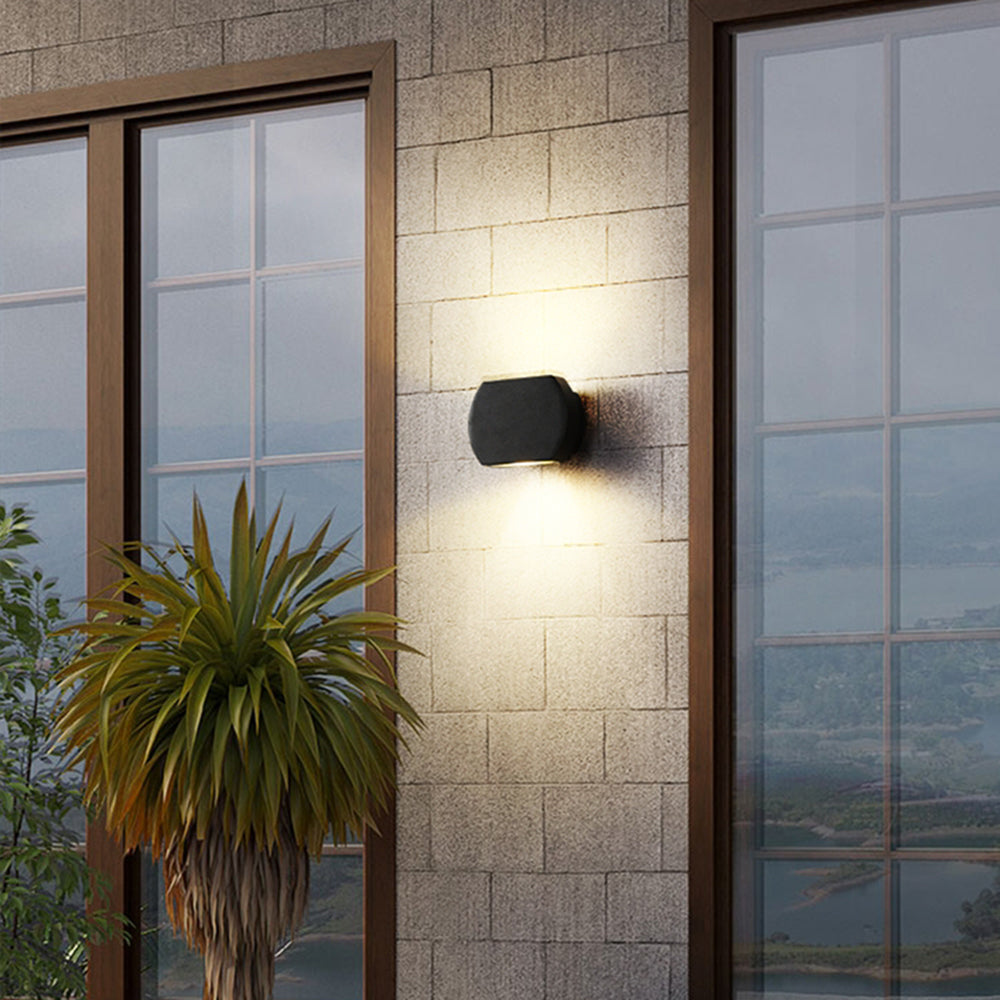 Black Grey IP65 Outdoor Metal Geometric Wall Light