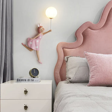 Balloon Wall Lamp For Kids Room In Blush Pink