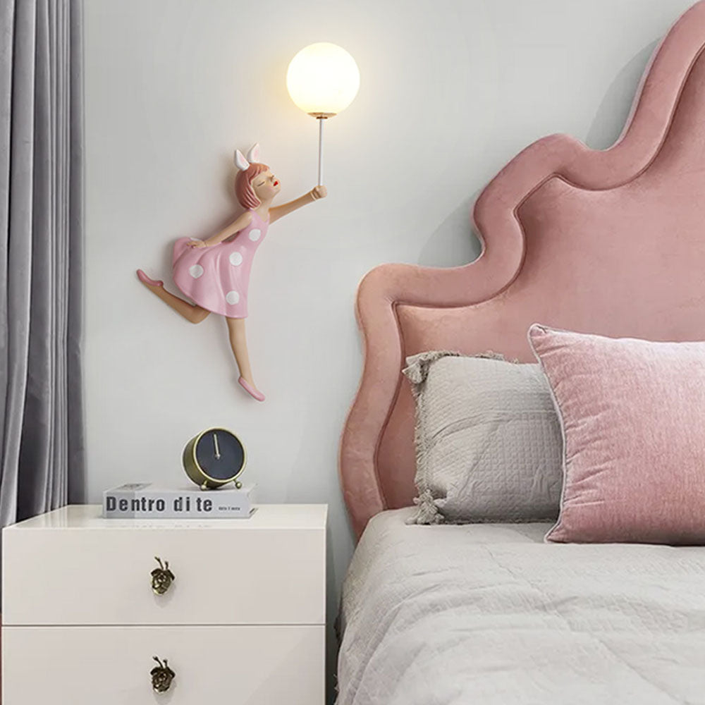 Balloon Wall Lamp For Kids Room In Blush Pink