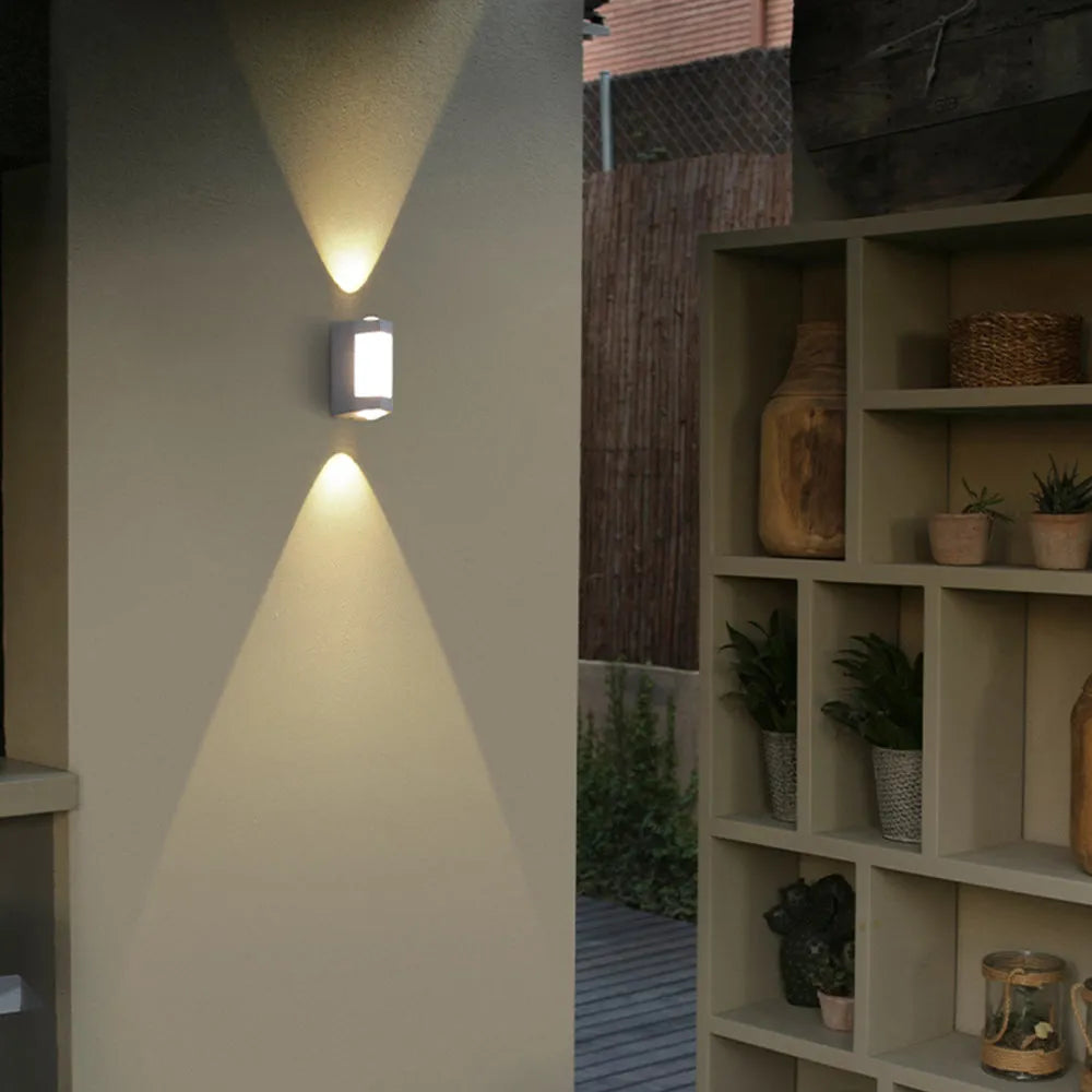 White And Black Nordic Dual Head Up And Down Outdoor Wall Light
