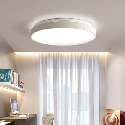 White Grey Gold Finish Dimmable Round Metal Flush Mount Ceiling Light