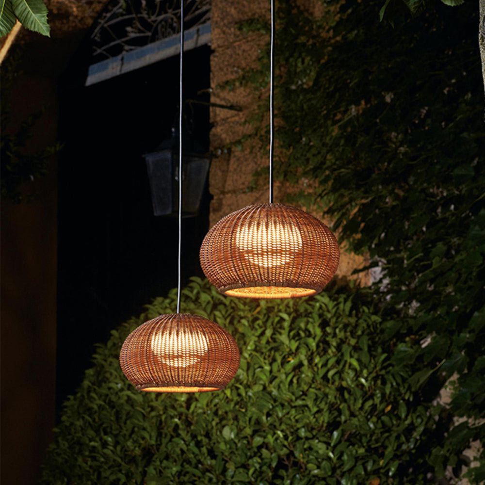 Durable Frame Bamboo And Metal Pendant Light