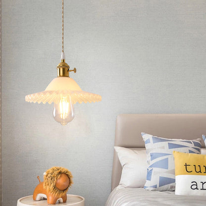 Timeless Elegance Art Deco Brass Glass Pendant Light