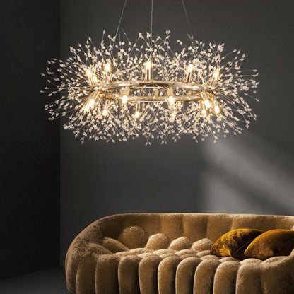 Warm Ambient Glow Dandelion Crystal LED Pendant Light