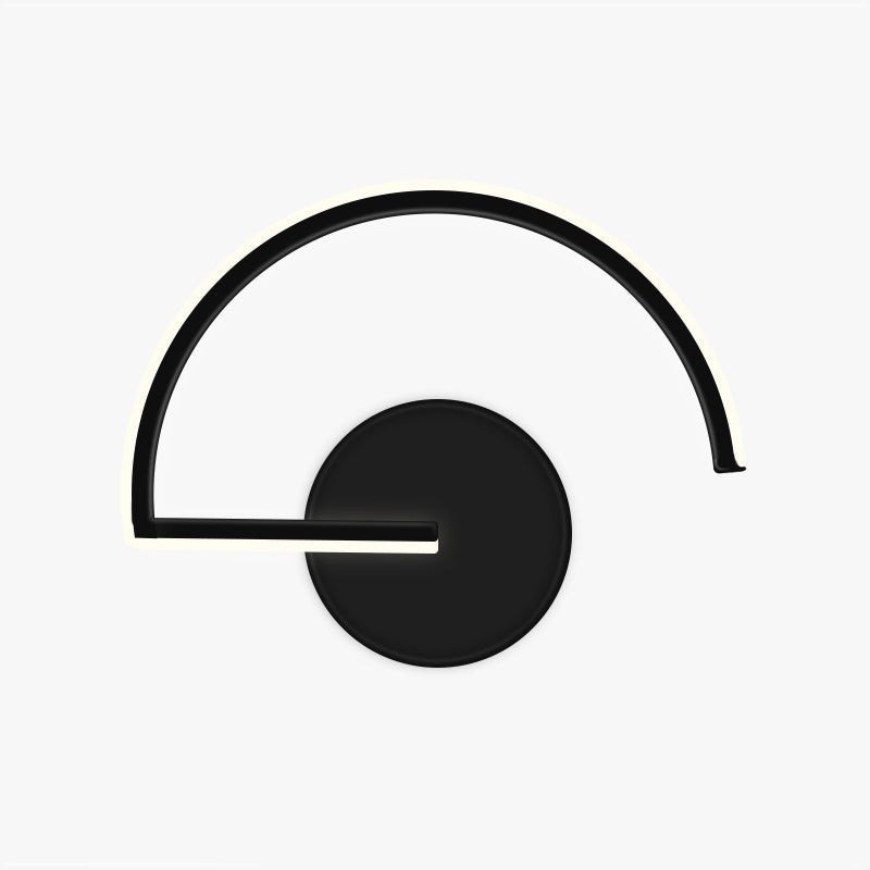 Black Or White Semicircular Metal Minimalist Linear Wall Lamp