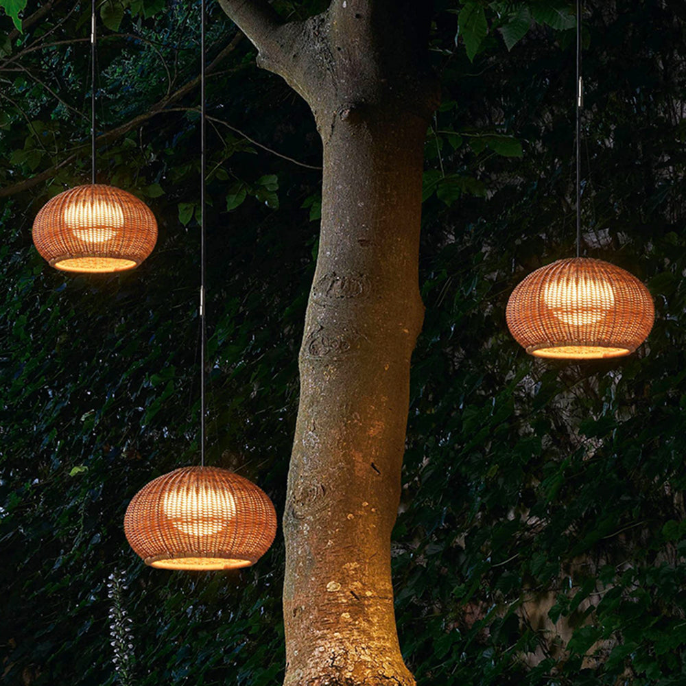 Durable Acrylic Core Handcrafted Bamboo Pendant Light