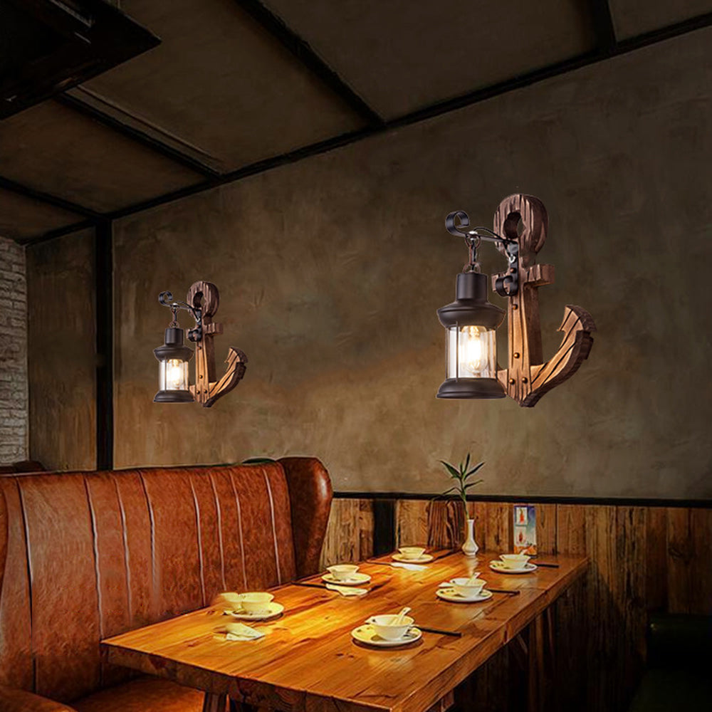 Wood And Metal Wall Sconce Heritage Lantern