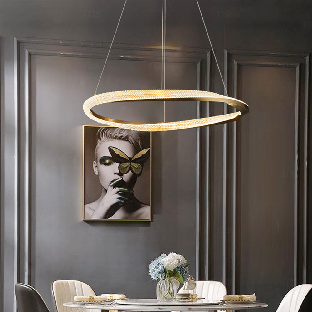 Pendant Light With Warm White Glow Half Ring