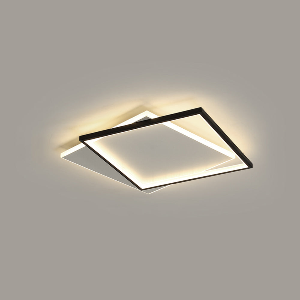 Square Or Round Black And White Premium Flush Mount Ceiling Light