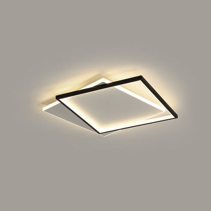 Square Or Round Black And White Premium Flush Mount Ceiling Light