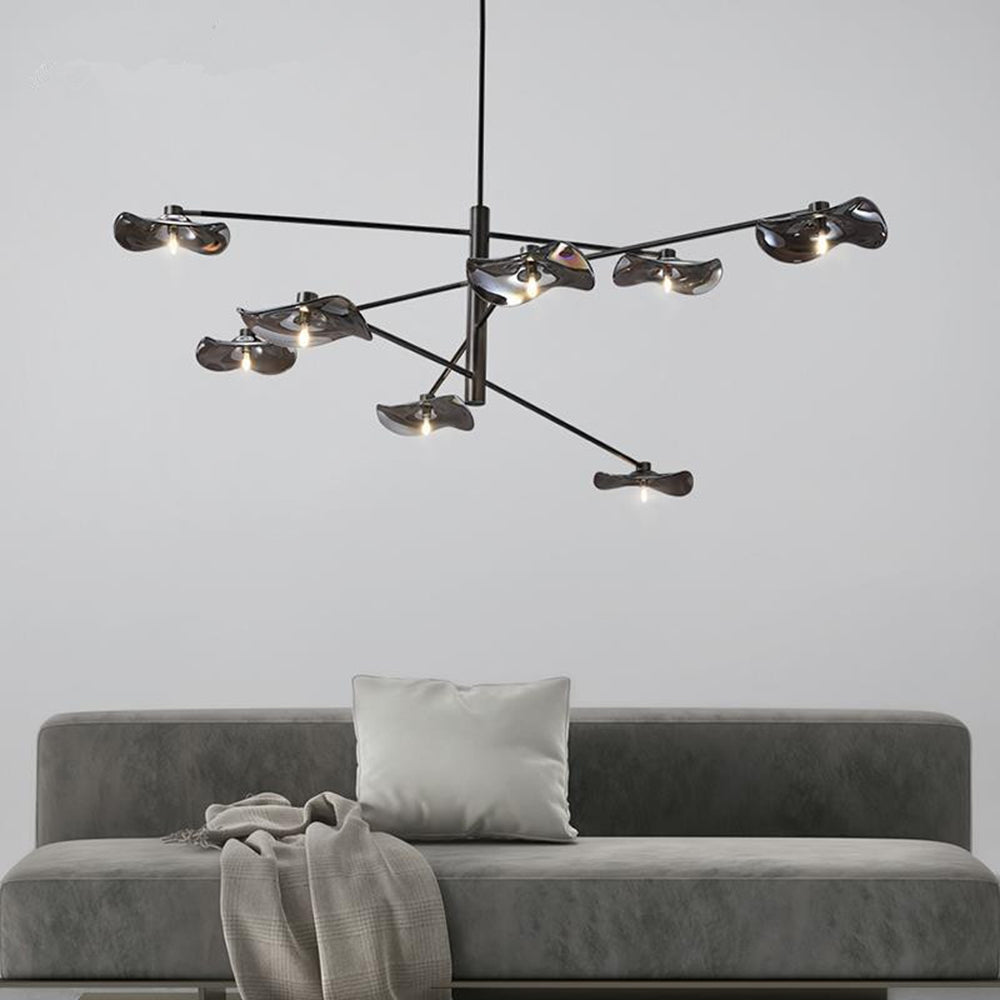 Multicolor Glass Bulbs As Focal Point Black Metal Branch Pendant Light