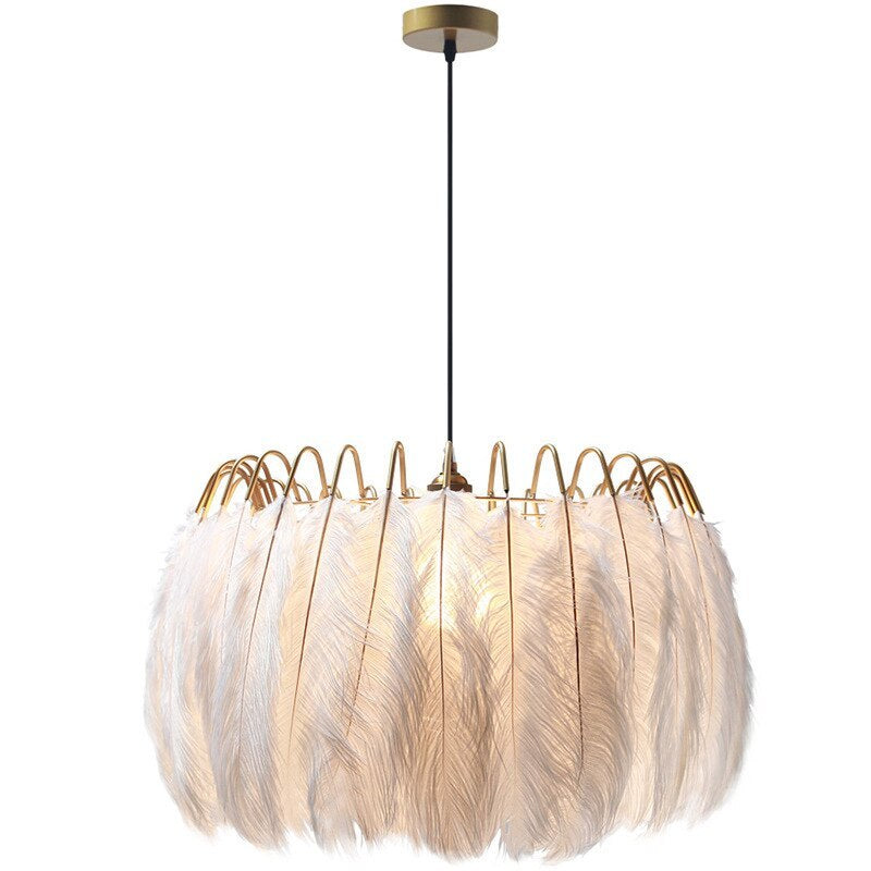 Warm Ambience And Luxurious Soft Glow Elegant Feather Pendant Light
