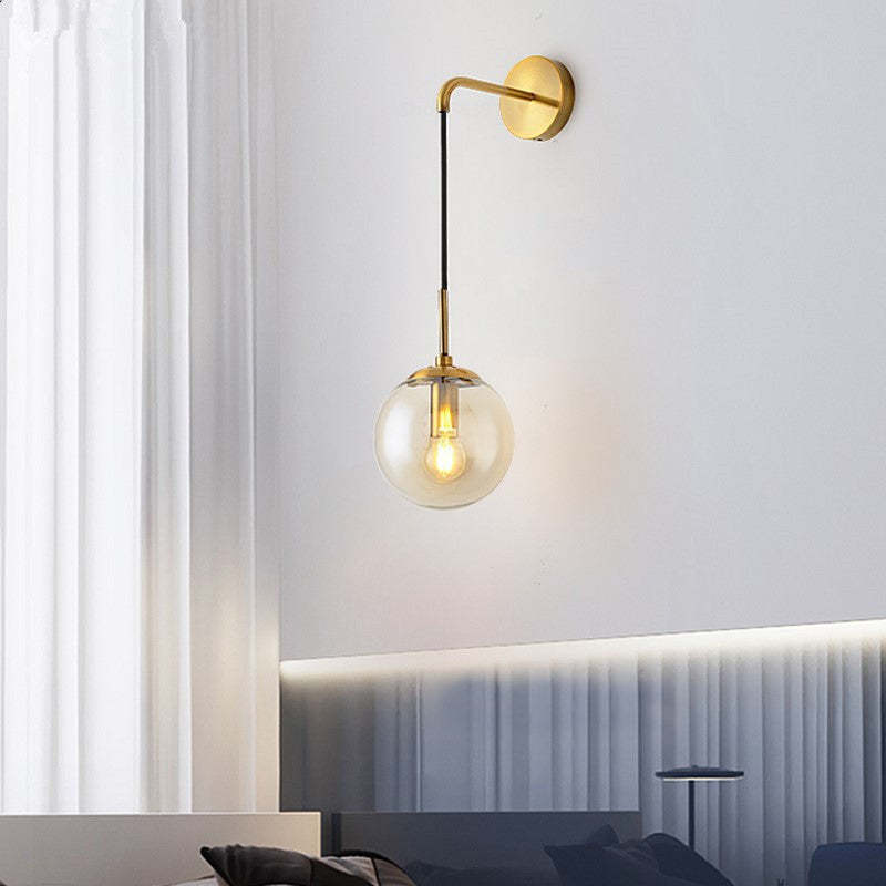 Single Head Nordic Glass Ball LED Wall Reading Lamp
