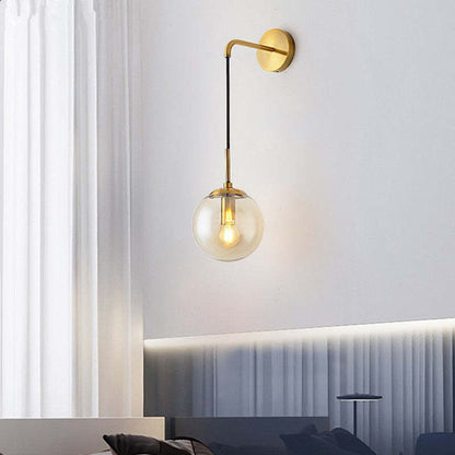 Single Head Nordic Glass Ball LED Wall Reading Lamp