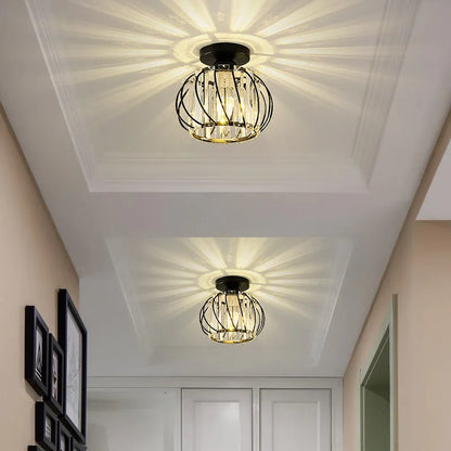 Gold Or Black Finish Luxe Crystal Ceiling Light