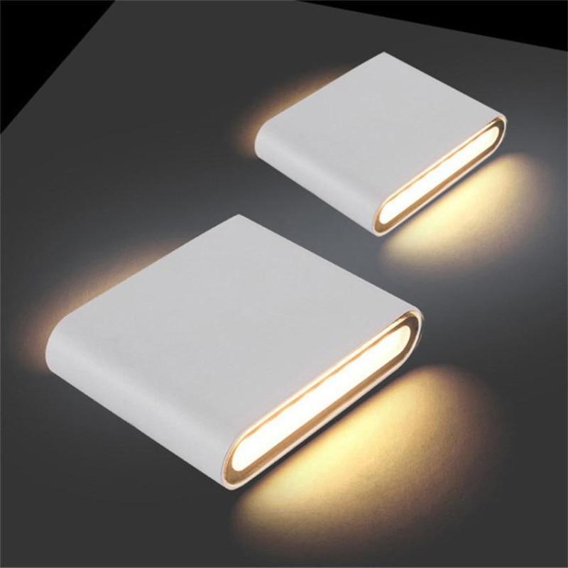 Black And White Waterproof Outdoor Modern Rectangular Wall Light