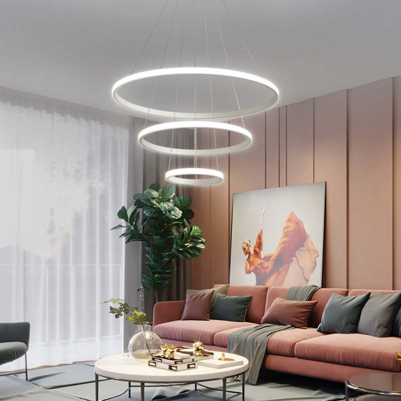 Adjustable Rings Dimmable Ring Pendant Light