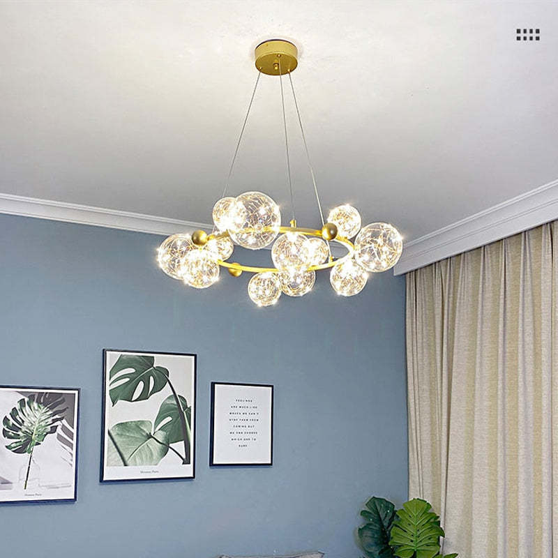 Warm Glow Glass Art Deco Pendant Light
