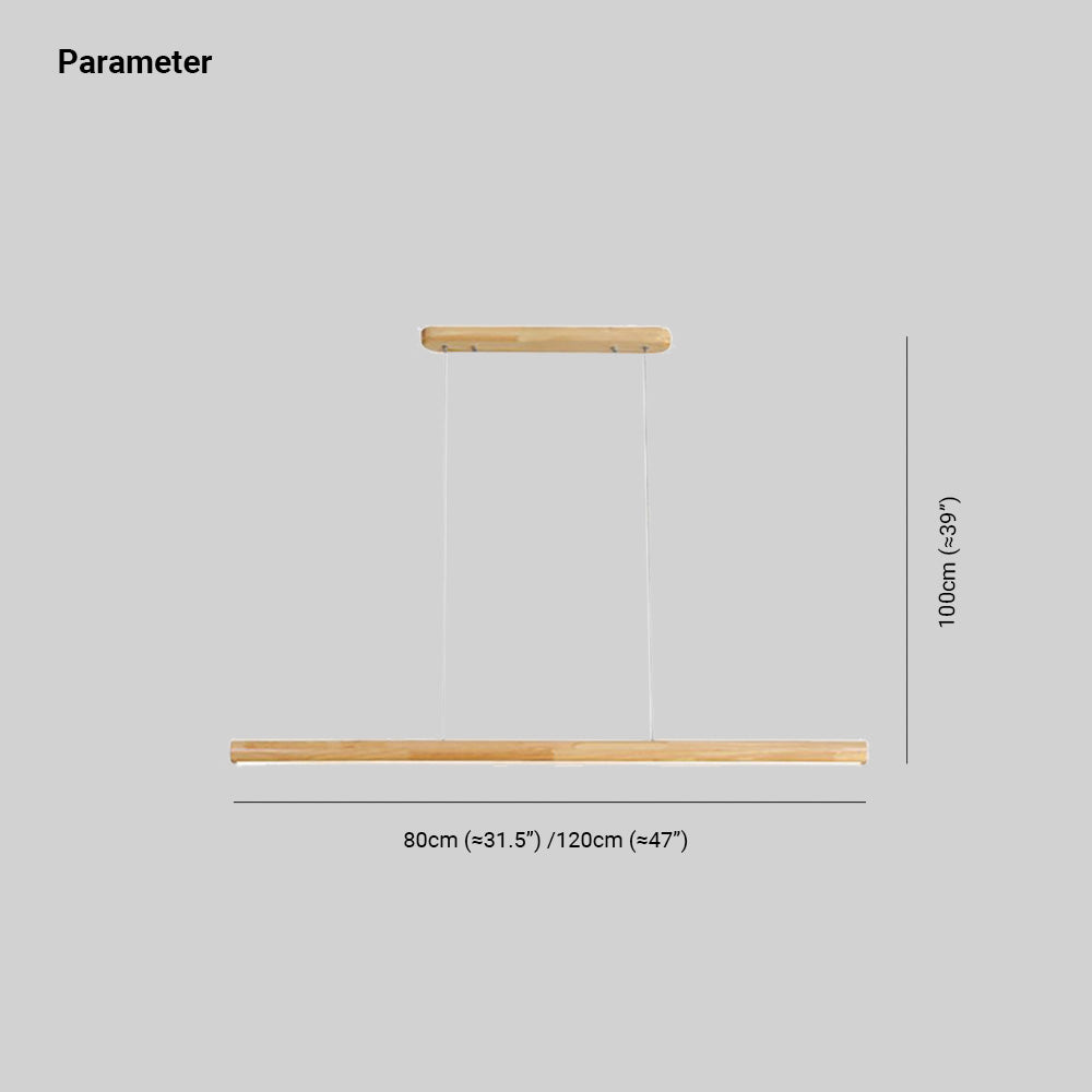 Warm LED Glow Scandinavian Wood Linear Pendant Light