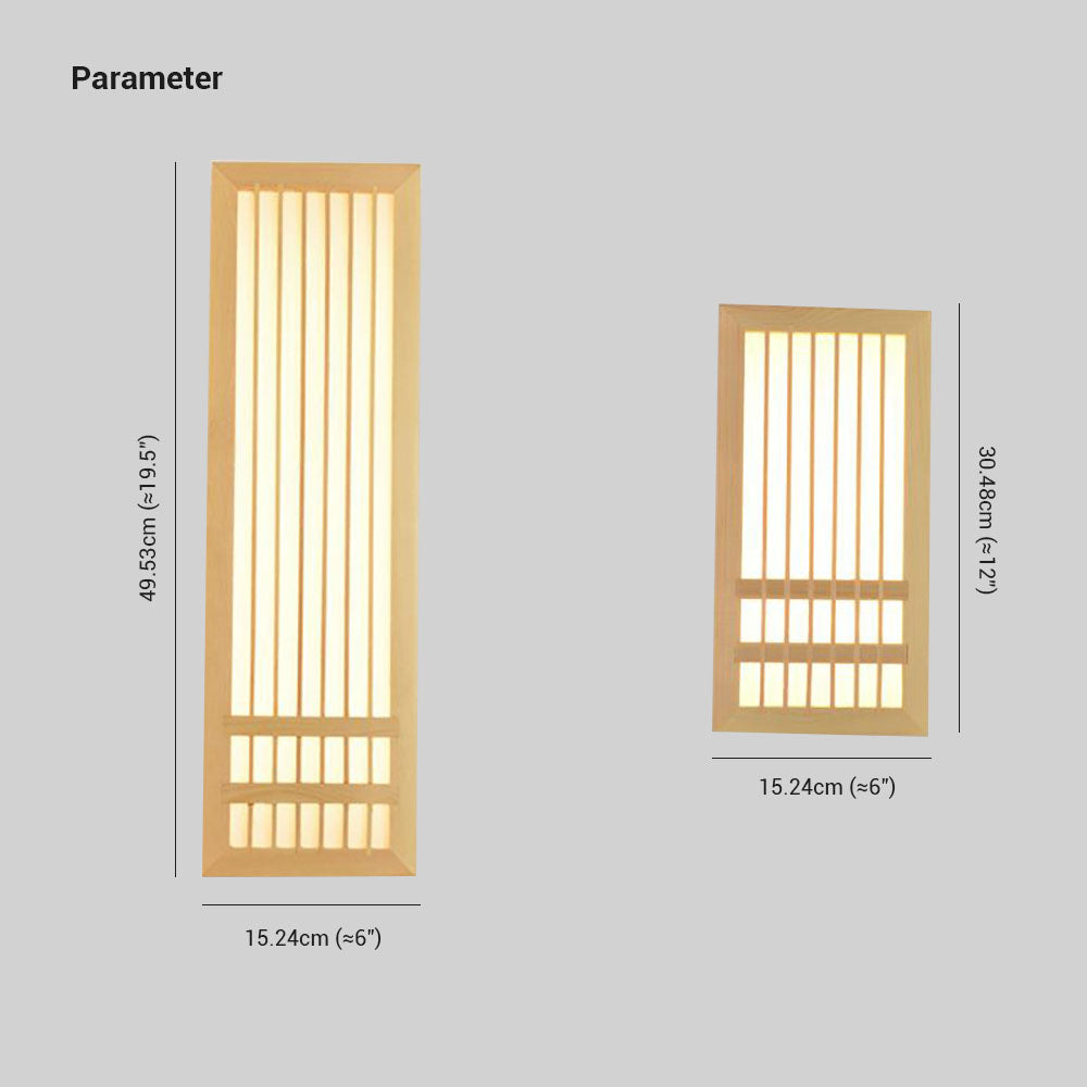 Rectangular Rustic Wood Bedroom Light Havenwood Wall Lamp