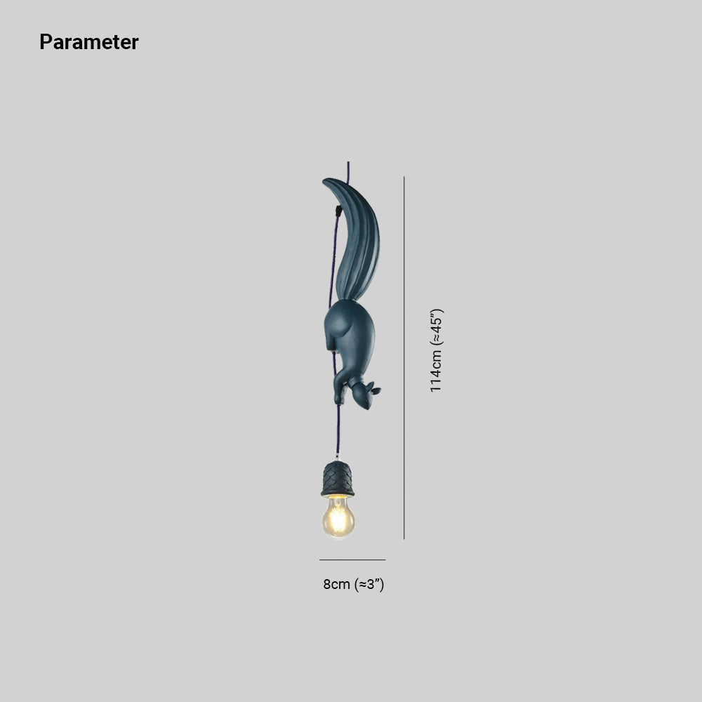 Resin Squirrel Pinecone Pendant Light For Dining Ambiance