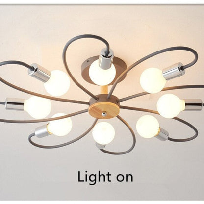 Green Grey Ceiling Flush Light Glass And Metal Elegant