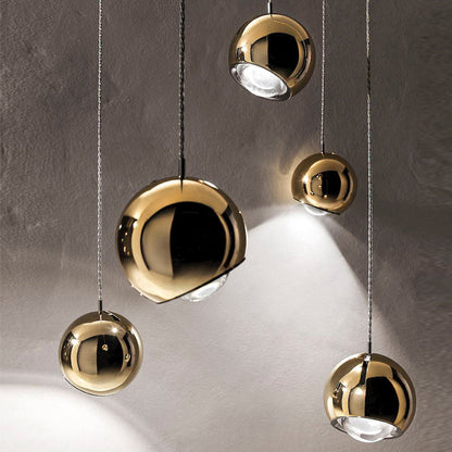 Modern Interiors Warm Glow Pendant Light With Premium Golden Metal Ball