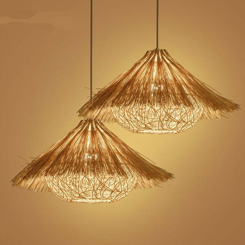Ambient Living Spaces Rattan Handwoven Pendant Light