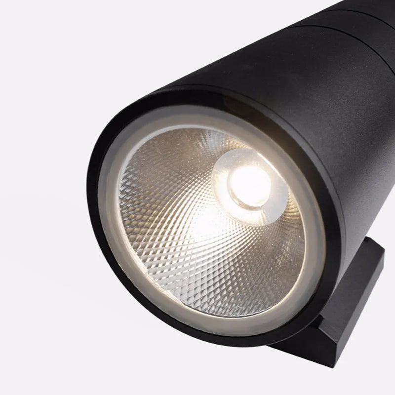 Dual Heads Outdoor Minimalist Metal Wall Light Black