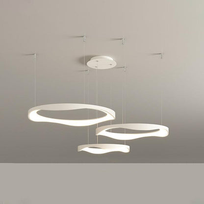 Black Or White Modern Round Pendant Light For Dining Room