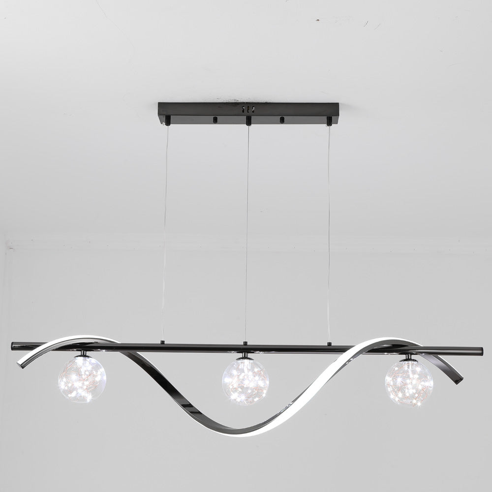 Pendant Light with Graceful Glass Globes Arc