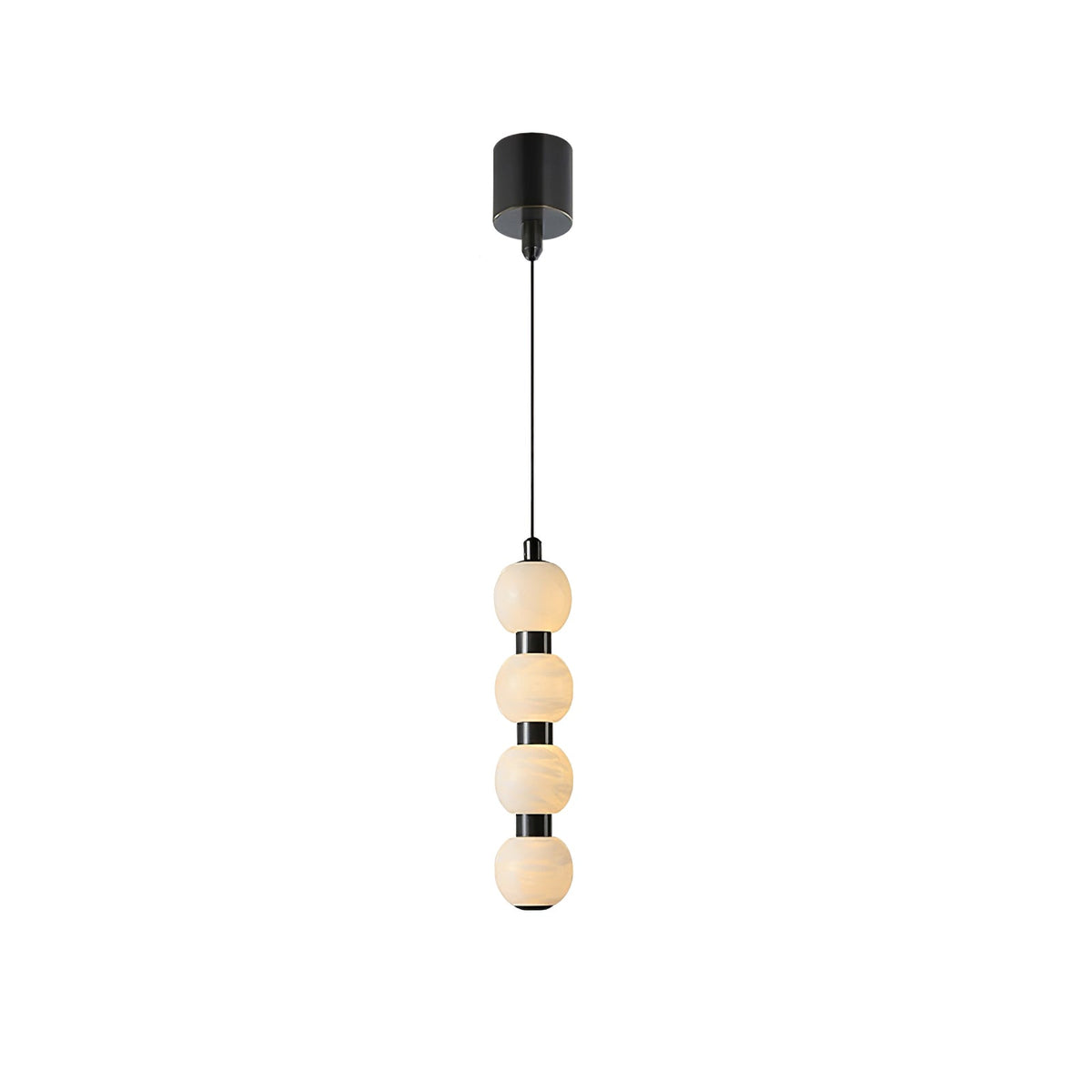 Warm Glow Alabaster Lyra Pendant Light For Stairs