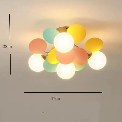 Colourful Contemporary Ceiling Light Acrylic Bubble Cluster