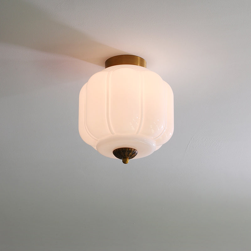 Metal Canopy Glass Green Light Ceiling