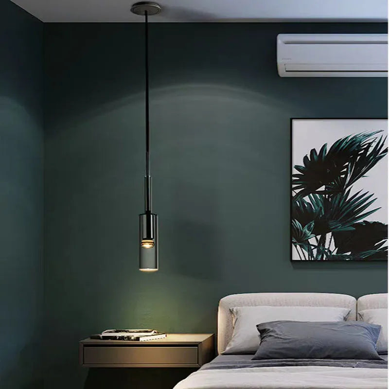 Warm Glow Pendant Wall Light With Premium Black Glass