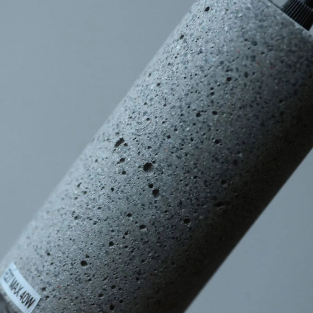 Concrete Top Industrial Cylindrical Pendant Light
