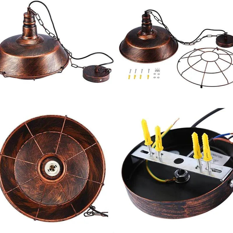 Rustic Black Industrial Pendant Light for Indoor and Outdoor