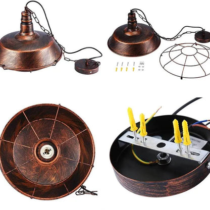 Rustic Black Industrial Pendant Light for Indoor and Outdoor