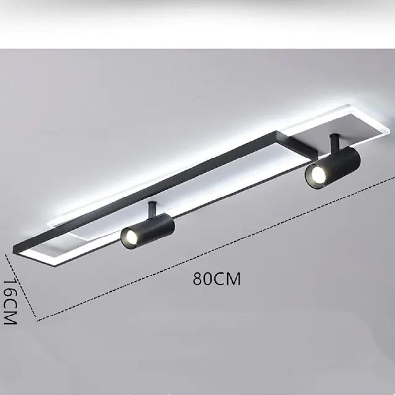 Matte Black Double Panel Adjustable Ceiling Spotlight