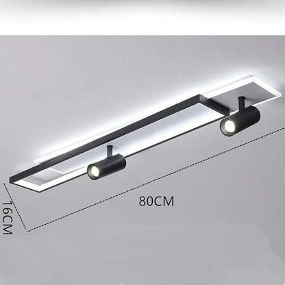 Matte Black Double Panel Adjustable Ceiling Spotlight