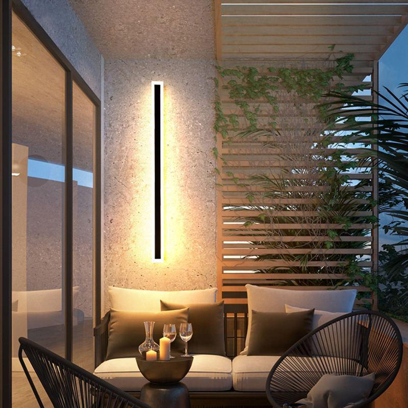 LED Matte Black Finish Linear Outdoor Wall Light